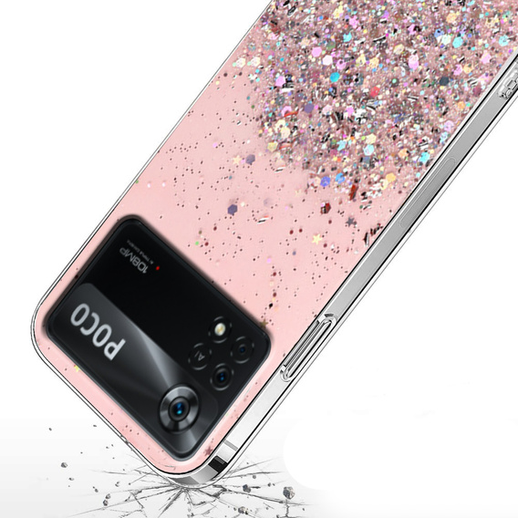 Pouzdro pro Xiaomi Poco X4 Pro 5G, Glittery, růžové