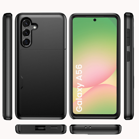 Pouzdro pro Samsung Galaxy A56 5G, Sliding Card Holder, černé