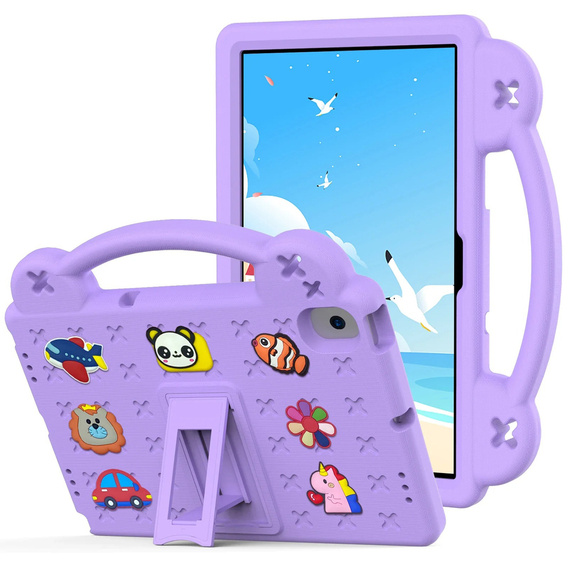 Dětské pouzdro pro Lenovo Tab M10 X505F X605F / Tab P10-X705F/L / Huawei T5 10.1, Cute Patterns, se stojánkem, fialové