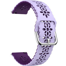 Univerzální 20mm měkký silikonový řemínek s dutým povrchem, levandulový/fialový