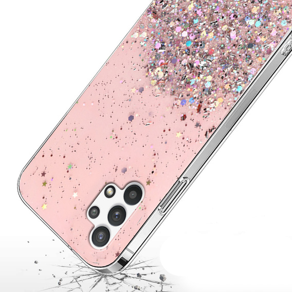 Pouzdro pro Samsung Galaxy A32 4G, Glittery, růžové