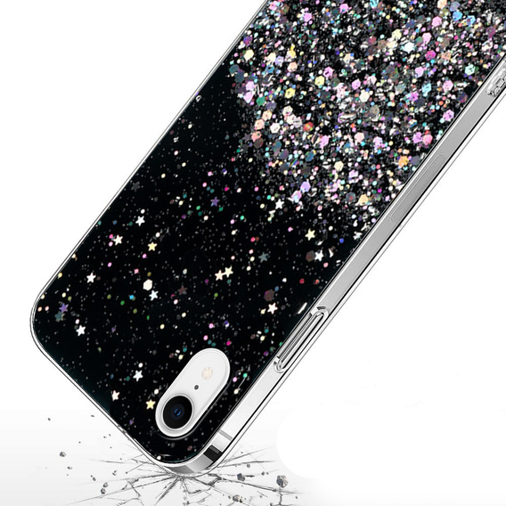 Pouzdro pro iPhone XR, Glittery, černé