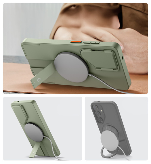 Pouzdro pro Samsung Galaxy S25 Ultra, Suritch Shockproof, pro MagSafe, zelené