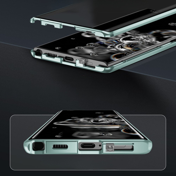 Pouzdro pro Samsung Galaxy S23, Magnetic Dual Glass, zelené