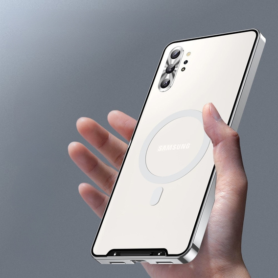 Ochranné pouzdro na fotoaparát pro Samsung Galaxy Note 10+ Plus, CamShield MagSafe, průhledná / stříbrná