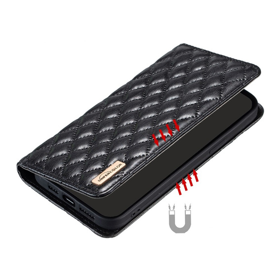 Klopové pouzdro pro Xiaomi Redmi Note 13 Pro 4G / Xiaomi Redmi Note 14S / Xiaomi Poco M6 Pro 4G, Wallet, BINFEN COLOR, černé