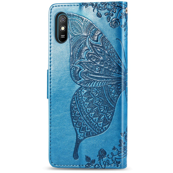 Klopové pouzdro pro Xiaomi Redmi 9A, Butterfly, modré