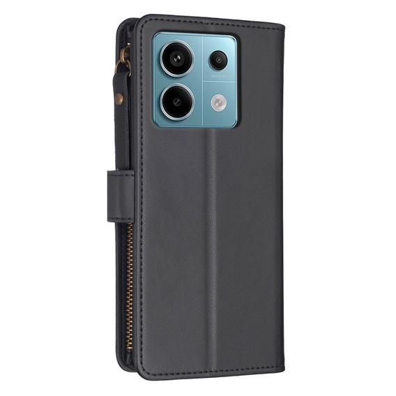 Klopové pouzdro pro Xiaomi Redmi Note 13 Pro 4G / Xiaomi Redmi Note 14S / Xiaomi Poco M6 Pro 4G, Wallet Zipper Pocket, černé