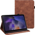 Pouzdro s klopou pro Samsung Galaxy Tab A8 10.5 SM-X200 SM-X205, flower, hnědé