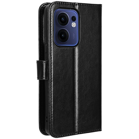 Klopové pouzdro pro Oppo Reno 13F / Oppo Reno 13FS, Crazy Horse Wallet, černé