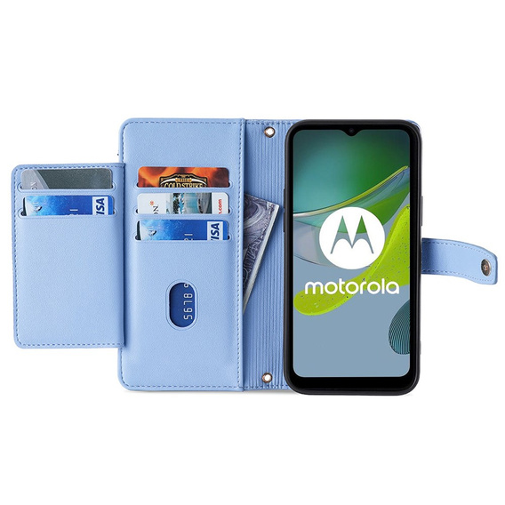 Klopové pouzdro pro Motorola Moto G54 5G, Wallet Zipper Pocket, modré