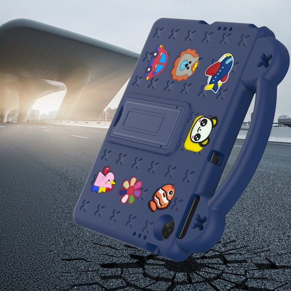 Dětské pouzdro pro Lenovo Tab TB311FU, Cute Patterns, se stojánkem, námořnicky modré