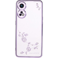 Pouzdro pro Oppo Reno8 T 4G, Glitter Flower, fialové