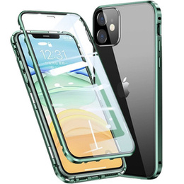 Pouzdro pro iPhone 11, Magnetic Dual Glass, zelené