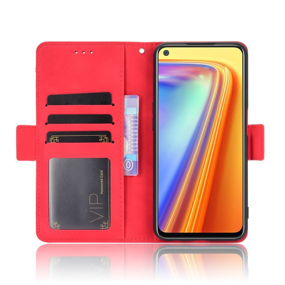 Klopové pouzdro pro Realme 7, Card Slot, červené