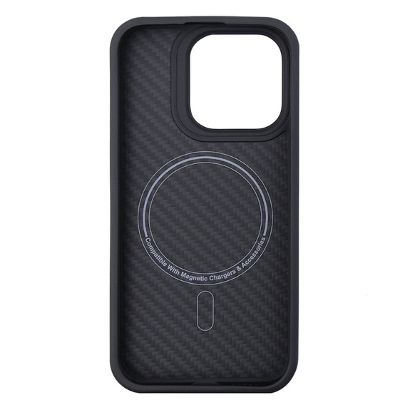 Pouzdro pro iPhone 15 Pro, Aramid Fiber Cover, černé