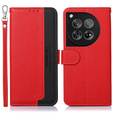 Flipové pouzdro pro OnePlus 12 5G, KHAZNEH RFID, červené / černé