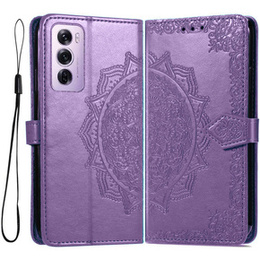 Klopové pouzdro pro Oppo Reno 12 Pro, Mandala, fialové
