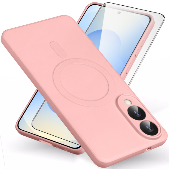 Pouzdro pro Samsung Galaxy S25 Edge, Silicone Lite, růžové + 9H sklo
