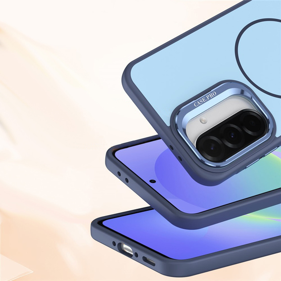 Skin-touch pouzdro s podstavcem pro MagSafe pro Samsung Galaxy A57 5G, modré