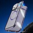 Magnetické pouzdro Dual Glass MagSafe pro iPhone 15 Pro Max, fialové