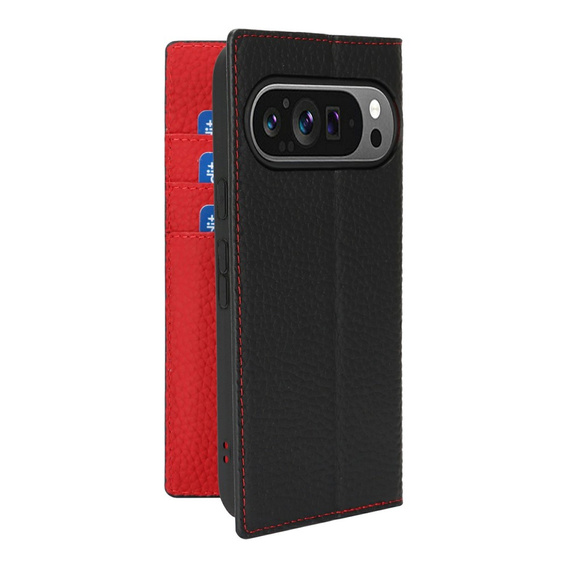 Klopové pouzdro pro Google Pixel 10 / 10 Pro, kůže Litchi Grain, černé