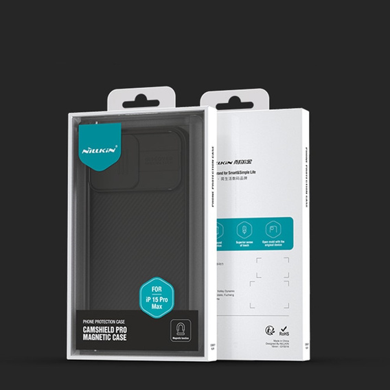 Pouzdro pro iPhone 15 Pro, obrněné Nillkin, CamShield Pro, černé