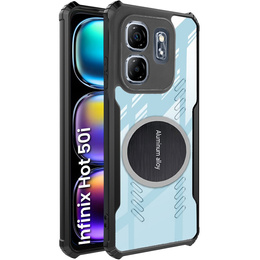 Pouzdro pro Infinix Hot 50i 4G, s magnetickou fólií, transparentní / černé