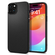 Pouzdro Spigen pro iPhone 15, Liquid Air, černé + 9H tvrzené sklo
