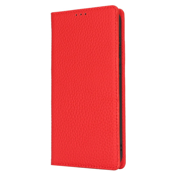 Klopové pouzdro pro Samsung Galaxy S25, Litchi Skin Grain, červené