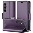 Pouzdro pro Samsung Galaxy A16, ERBORD Glossy Litchi, flipová peněženka, fialové