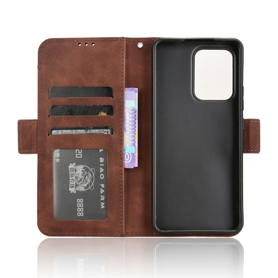 Klopové pouzdro pro Oppo Reno 13F / Oppo Reno 13FS, Card Slot, hnědé