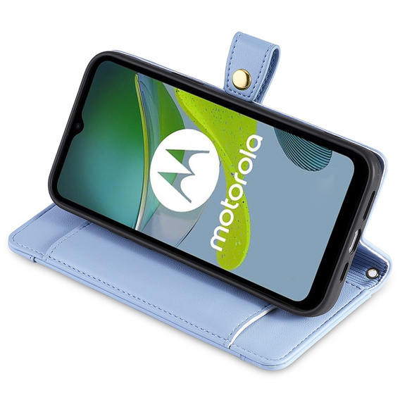 Klopové pouzdro pro Motorola Moto G54 5G, Wallet Zipper Pocket, modré