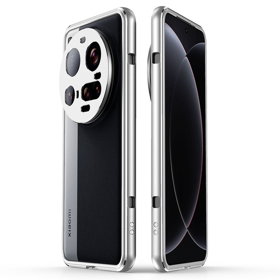 Pouzdro pro Xiaomi 15 Ultra, Armor Bumper, s krytem objektivu, stříbrné