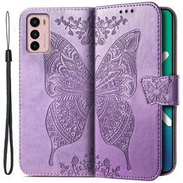 Klopové pouzdro pro Motorola Moto G42 4G, Butterfly, fialové