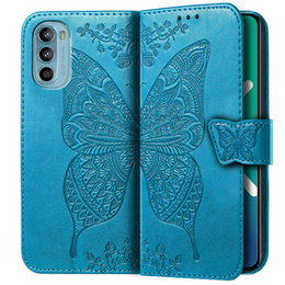 Klopové pouzdro pro Motorola Moto G52 / G82 5G, Butterfly, modré