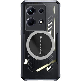 Pouzdro pro Infinix Note 40 Pro, s magnetickou fólií, transparentní / černé