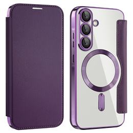 Klopové pouzdro pro Samsung Galaxy A36, RFID Wallet MagSafe CamShield, fialové