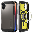 Pouzdro Spigen pro iPhone 16, Tough Armor Mag MagSafe, šedé + 9H tvrzené sklo