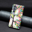 Klopové pouzdro pro Samsung Galaxy M34, Wallet, tree of life, bílé