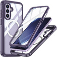Pouzdro pro Samsung Galaxy A36 / Samsung Galaxy A56, Shockproof, se sklem, pro MagSafe, fialové