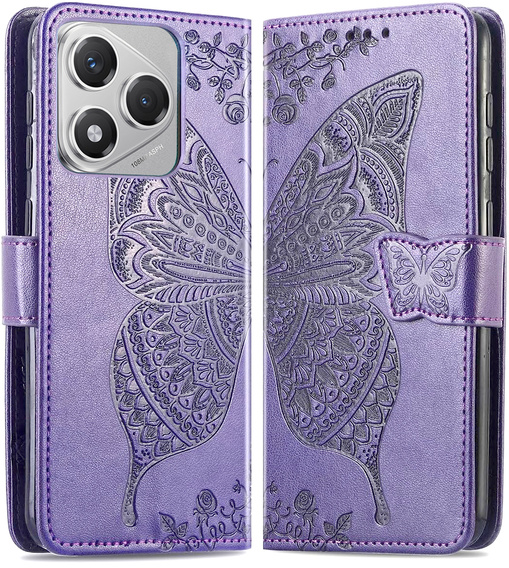Klopové pouzdro pro Honor 400 Lite, Butterfly, fialové