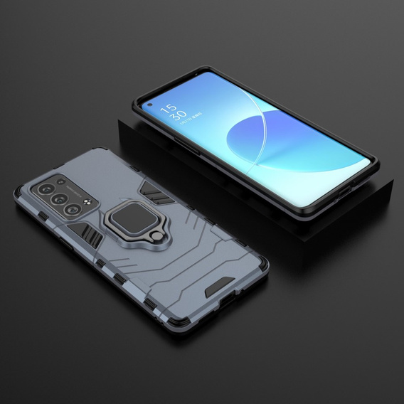 Pouzdro pro Oppo Reno6 Pro 5G / Pro+ 5G, Kickstand Ring, modré