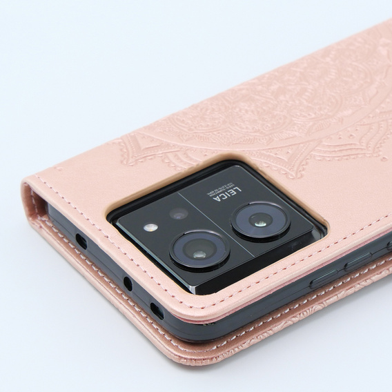 Klopové pouzdro pro Xiaomi 13T / 13T Pro, Mandala, růžové rose gold