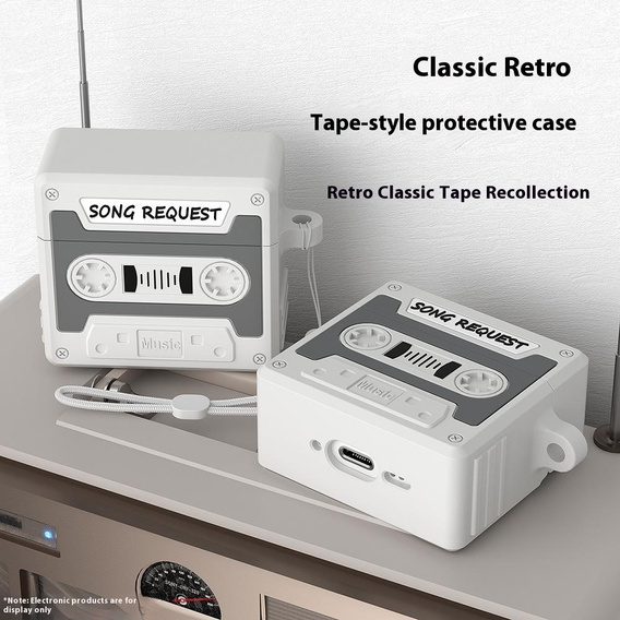 Retro silikonové kazetové pouzdro pro Apple AirPods Pro 3