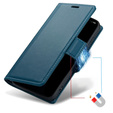 Pouzdro pro Motorola Moto G24 Power, ERBORD Glossy Litchi, flipová peněženka, modré