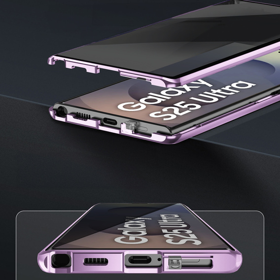 Pouzdro pro Samsung Galaxy S25 Ultra, Privacy Dual Glass, fialové