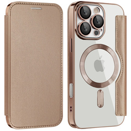 Klopové pouzdro pro iPhone 16 Pro Max, RFID Wallet MagSafe CamShield, zlaté