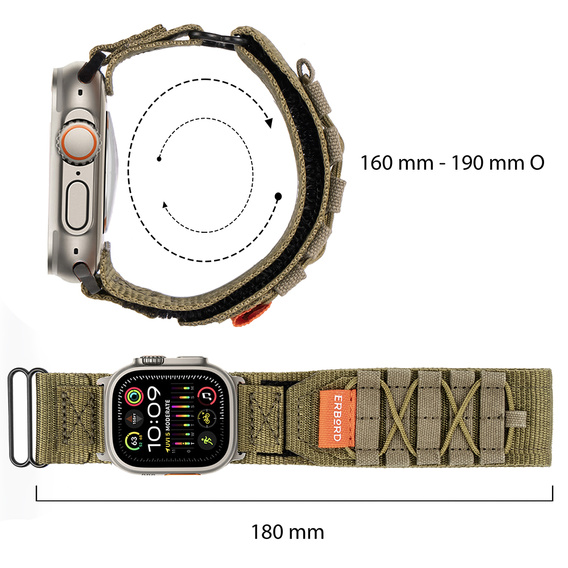 Nylonový řemínek ERBORD Runner pro Apple Watch 1/2/3/4/5/6/7/8/9/SE/ULTRA/ULTRA 2 42/44/45/49MM