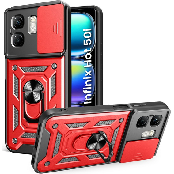 Pouzdro pro Infinix Hot 50i 4G, CamShield Slide, červené